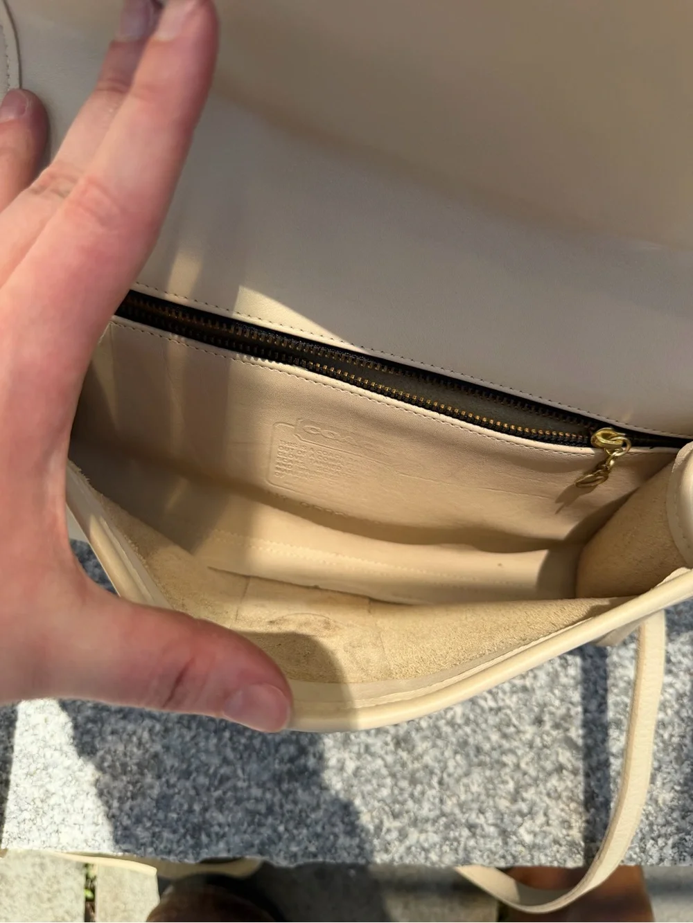 Coach Cream Leather Crossbody Bag